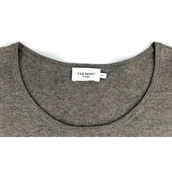 The Reset R Label Everyday Knit Tee Womens Boxy XL Gray SS Linen Blend - Picture 4 of 6